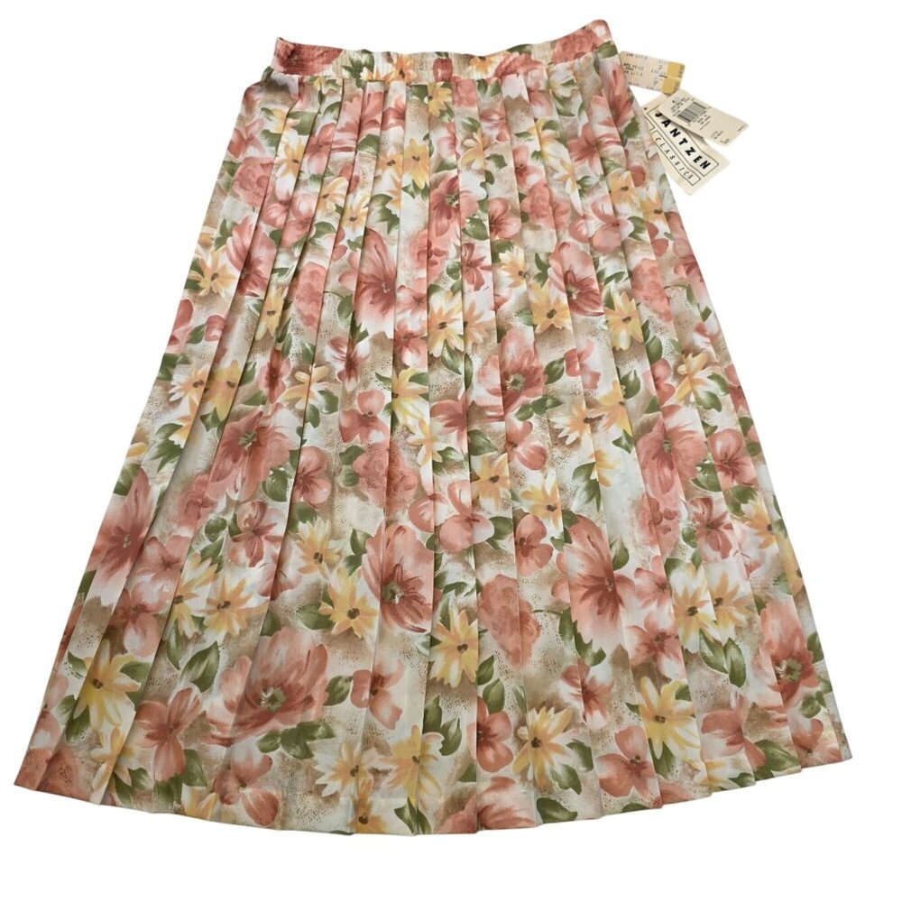 Vintage Jantzen Floral Pleated Skirt 8 Multi Romantic Fairycore Cottagecore 90s - Picture 1 of 8